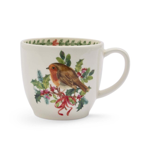 Portmeirion Botanic Garden Christmas Holly BGXHR79546G Latte Mug 0,4l - Robin