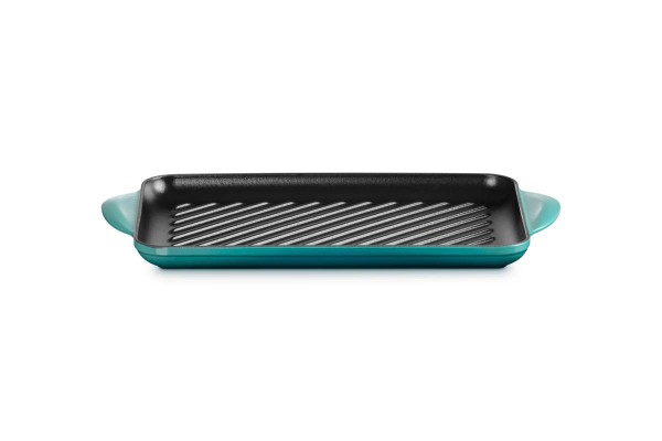 Le Creuset Gusseisen - Tradition 20202320990460 Grillplatte rechteckig 32cm - Bleu Riviera