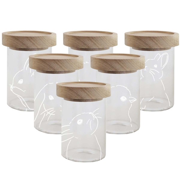 Eulenschnitt gl-045-ve Vorratsglas Set-6tlg. Ostern 10cm