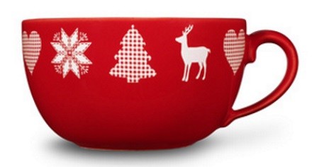 Friesland Happymix Winterzauber Jumbo-Obertasse rot 0,5 l