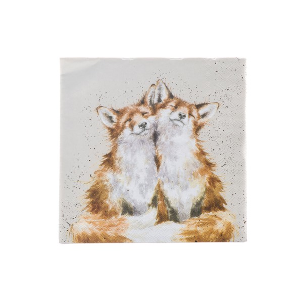 Wrendale Servietten K034 &quot;Contentment&quot; - Fuchs - Cocktail Servietten 24x24cm