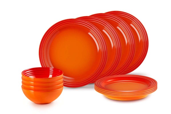 Le Creuset Poterie 79351000907081 12-Teiliges Geschirrset - Ofenrot