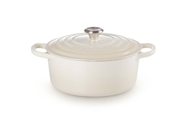 Le Creuset Gusseisen - Signature 21177267164430 Bräter rund 26cm 5,3L - Meringue