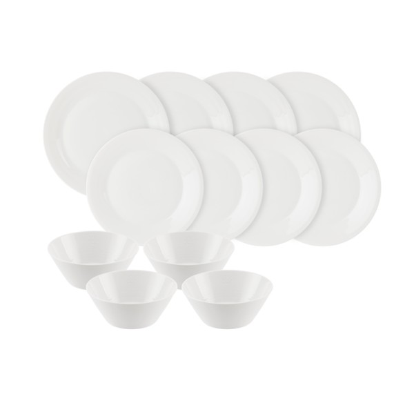 Royal Doulton 1815 Pure Set 12-tlg. (4x Speiseteller, 4x Teller 23cm, 4x Müslischale)