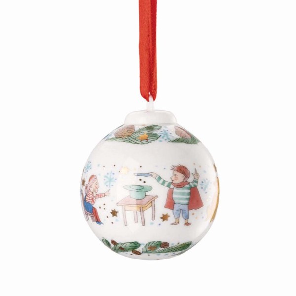 Hutschenreuther Sammelkollektion 25 Weihnachtsspiele Porzellan-Minikugel 5cm - Spieleabend