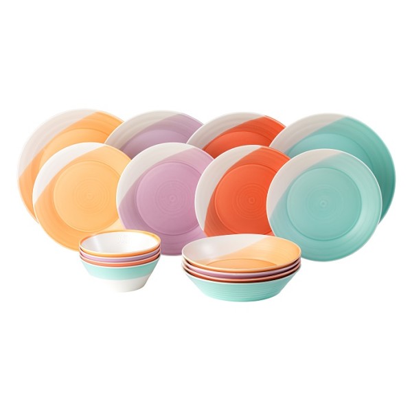 Royal Doulton 1815 Brights Set 16-tlg. farblich sortiert (4x Speiseteller 28cm, 4 x Teller 23 cm, 4x