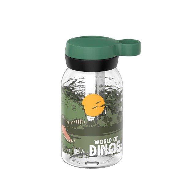 Mepal Campus 107480065381 Trinkflasche mit Trinkhalm 0,45l - Dino