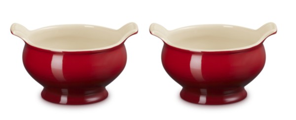 Le Creuset Poterie 79284000600000 Suppenterrine 2er-Set - Kirschrot