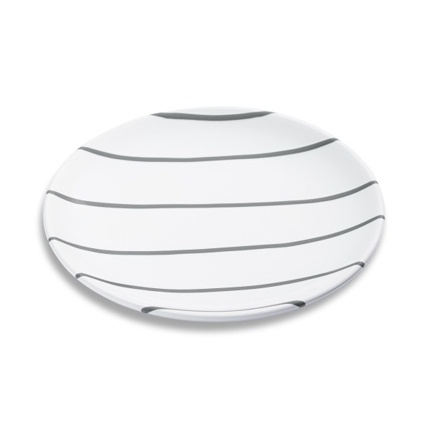 Gmundner Grau gestreift 0106TDCU20ST Dessertteller Cup (Ø 20cm)