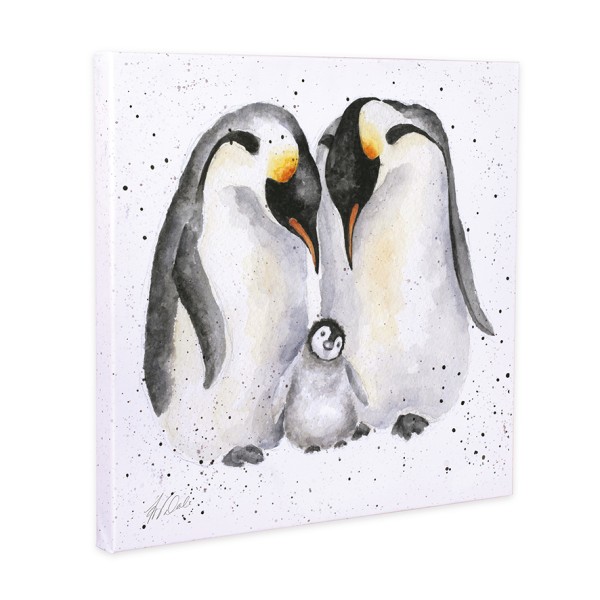 Wrendale Leinwand-Kollektion CANS-Z042 &quot;The Emperor&#039;s New Chick&quot; - Pinguine - 20cm