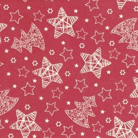 Ihr Twinkle Stars, red VD 565010 12 Vlies Dinner-Servietten 40 x 40 cm