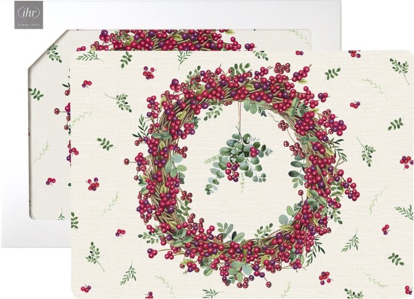 Ihr Berry Wreath cream TS1013460 Tischset (Kork)