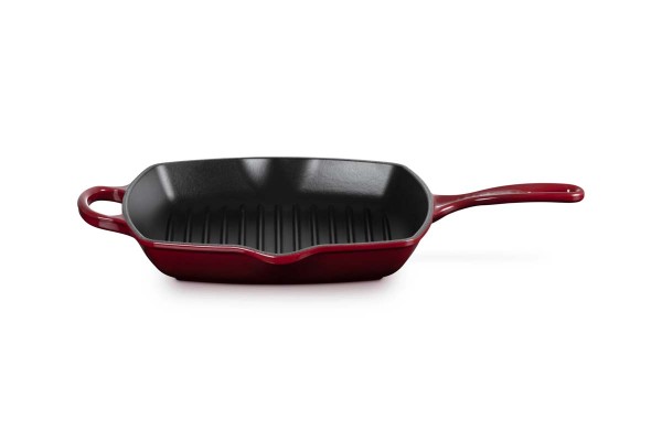 Le Creuset Gusseisen - Signature 20183269490422 Grillpfanne quadratisch 26cm - Garnet