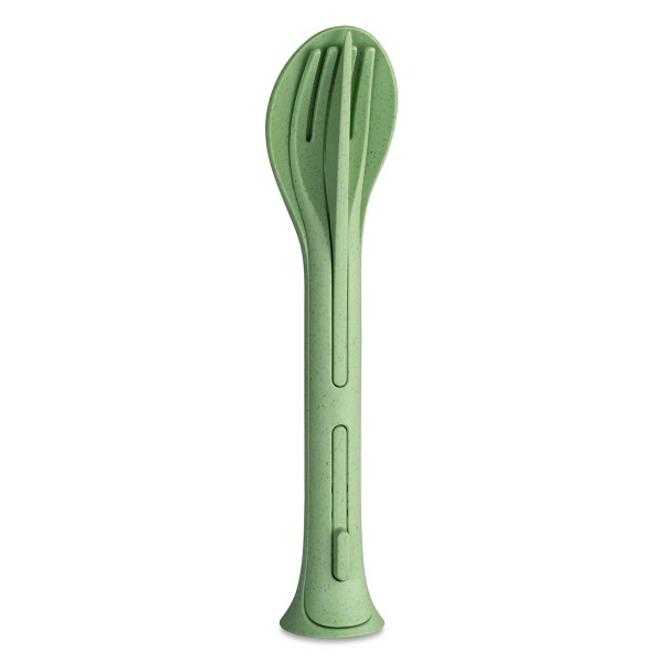 Koziol KLIKK POCKET 4036703 Besteck-Set 3-teilig - Nature Leaf Green