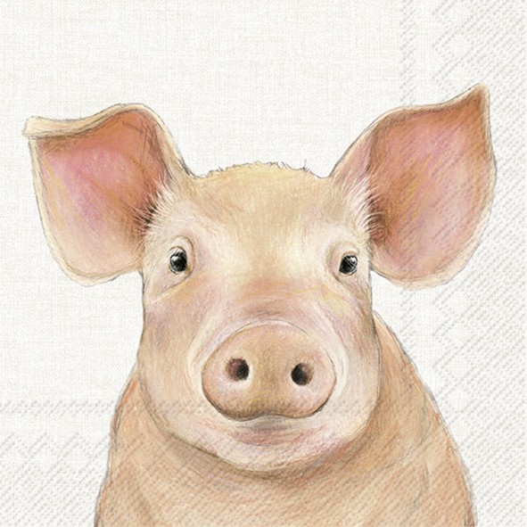 Ihr FARM PIG cream L1047960 Lunch-Servietten