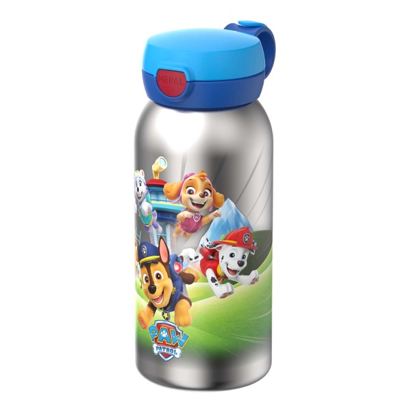 Mepal Campus 107489065400 Edelstahl Trinkflasche mit Klappdeckel 0,6l - Paw Patrol Pups