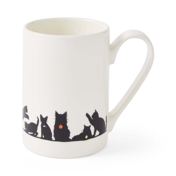 Portmeirion Mug Meirion MECF48600 Becher mit Henkel 0,31l - Silhouette Cat Friends