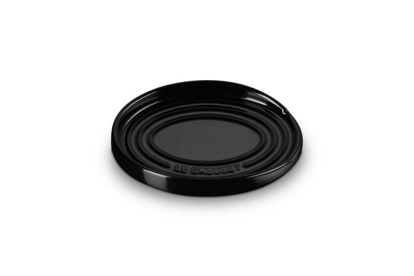 Le Creuset Poterie 71507151400099 Löffelablage Oval - Schwarz Glänzend