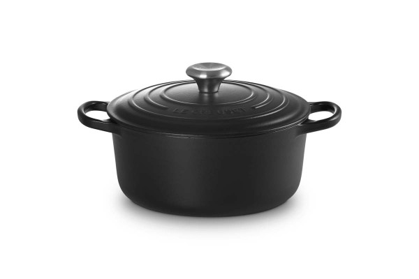 Le Creuset Gusseisen - Signature 21177240002430 Bräter rund 24cm 4,2L - Schwarz Matt