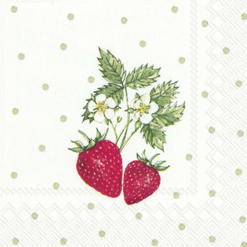Ihr Little Lovely Strawberries C 852300 20 Cocktail-Servietten 25 x 25 cm