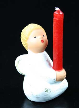 Singer Engel Maurice, sitzend mit Kerze (221250) 7 cm