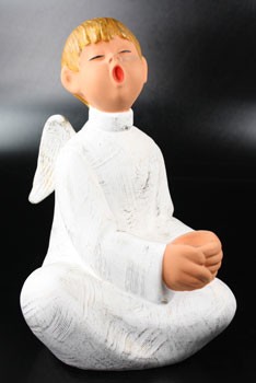 Singer Engel Florian2 sitzend m.Kerze weiss (293030) 24 cm