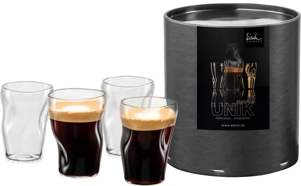 Eisch Unik Espressoglas 132/8 - 4 Stück in Geschenkröhre