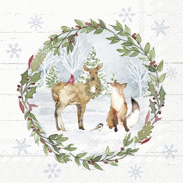 IHR C-1084200 Country Christmas Cocktail-Servietten 3-lagig (20 Stk.) 25 x 25 cm