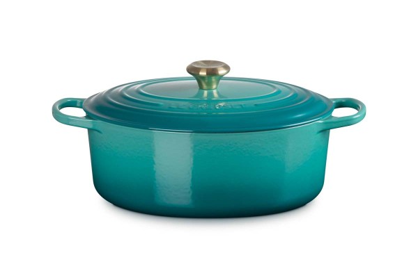 Le Creuset Gusseisen - Signature 21178310994450 Bräter oval 31cm 6,3L - Bleu Riviera