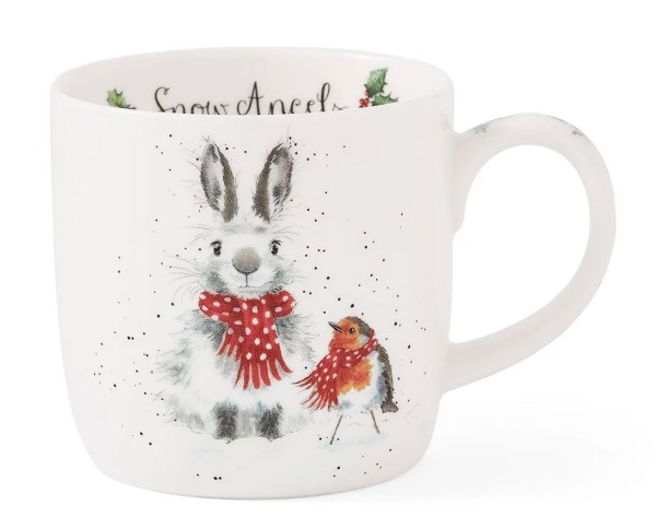 Royal Worcester Wrendale Designs MMUT5629-XS Becher mit Henkel 0,3l - Snow Angel (Rabbit &amp; Robin)
