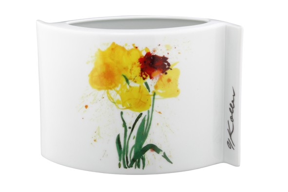 Tettau Oskar Koller, Gelbe Tulpen Vase oval Vista 12 cm