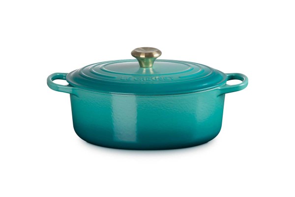 Le Creuset Gusseisen - Signature 21178290994450 Bräter oval 29cm 4,7L - Bleu Riviera