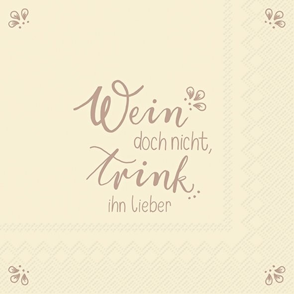 IHR Wein Doch Nicht Cream L1108760 Lunch-Servietten 33 x 33 cm