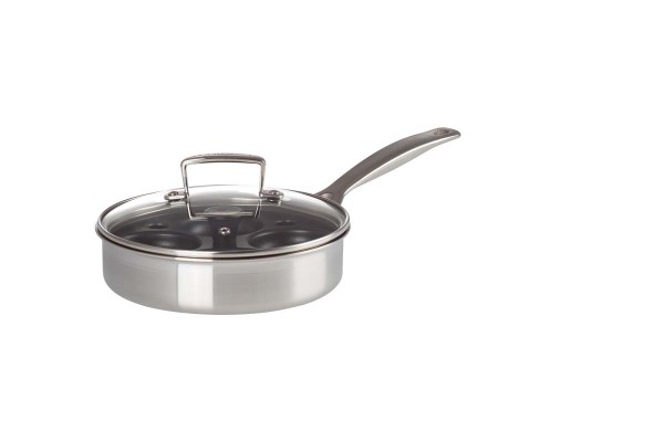 Le Creuset 3-Ply 96204220001000 Sautépfanne mit Pochiereinsatz 20cm