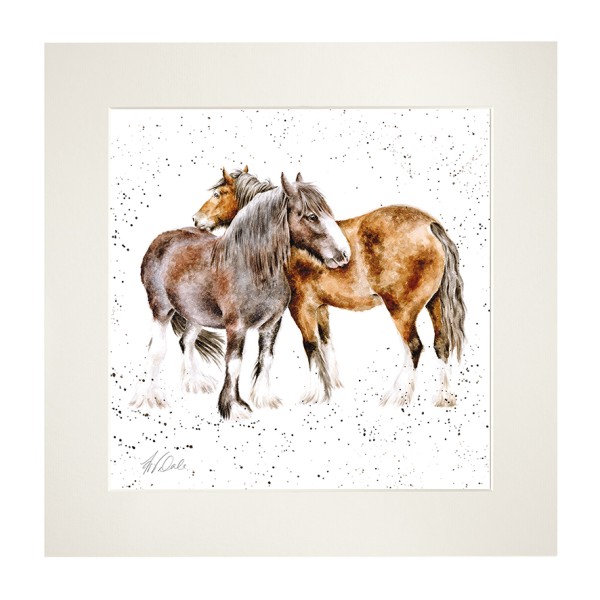 Wrendale Mounted Prints MP208 "Side by Side" - Pferde