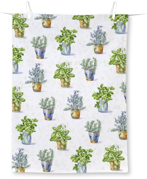 IHR Aromatic Herbs Light Green T1038229 Geschirrtuch 70 x 50 cm