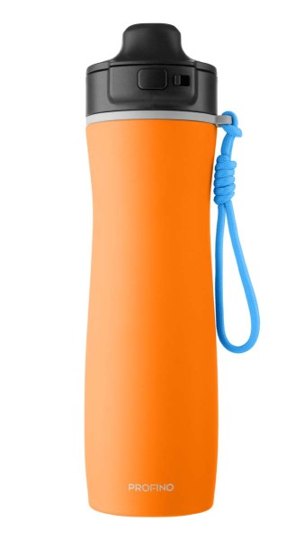 Profino Active 290609 Sport-Flasche 600 ml - Edelstahl, Orange