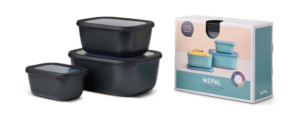 Mepal Aufbewahren Cirqula Nordic Black 106271041100 Set rechteckig 3-tlg. (750+1500+3000)