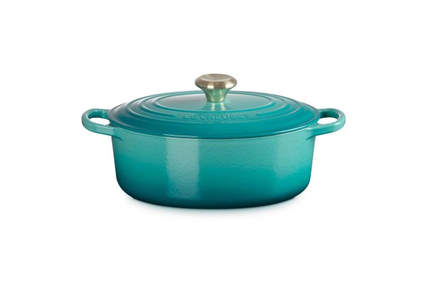 Le Creuset Gusseisen - Signature 21178270994450 Bräter oval 27cm 4,1L - Bleu Riviera