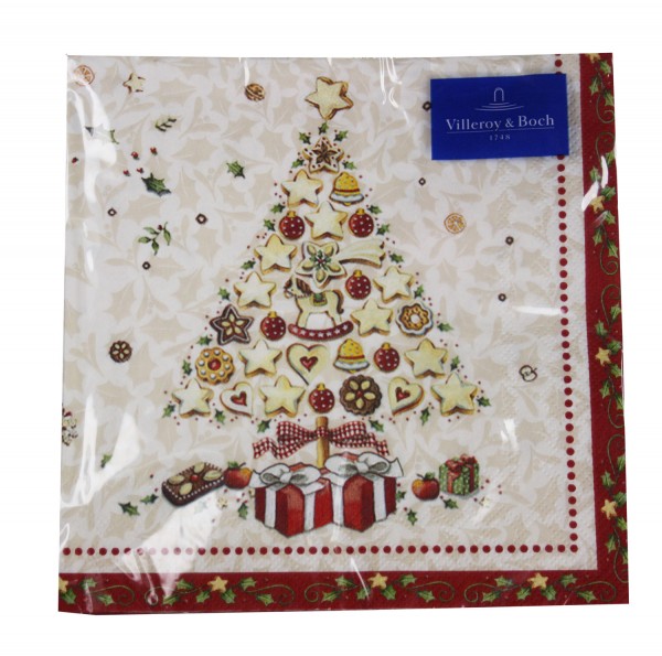Villeroy &amp; Boch Weihnachtsservietten L725300 Christmas Bakery Tree Lunch-Servietten 3-lagig (20 Stk.
