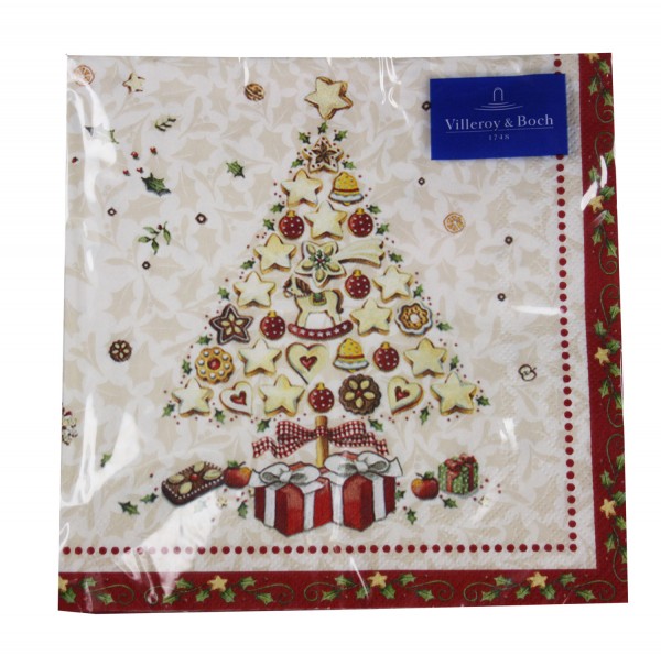 Villeroy &amp; Boch Weihnachtsservietten Christmas Bakery Tree Lunch-Servietten 3-lagig (20 Stk.) 33x33