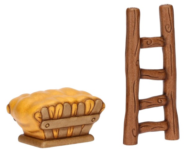 Thun Die klassische Krippe T11774282A91 Set aus Leiter und Futterkrippe