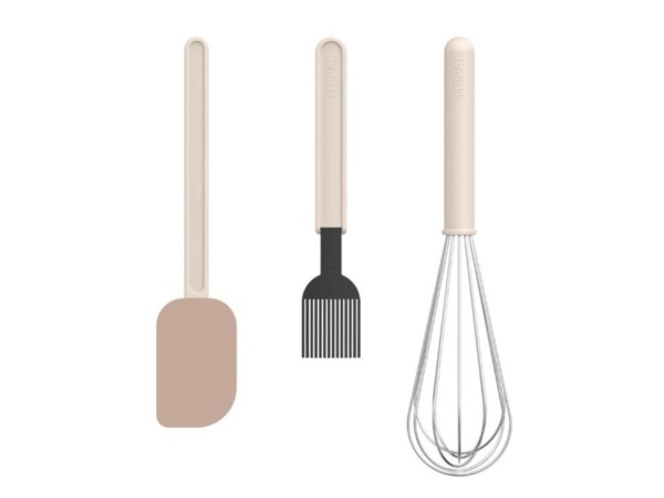 Mepal Chef it 102336531500 Backset 3tlg. (Teigschaber Gr+Pinsel+Schneebesen) - Chalk