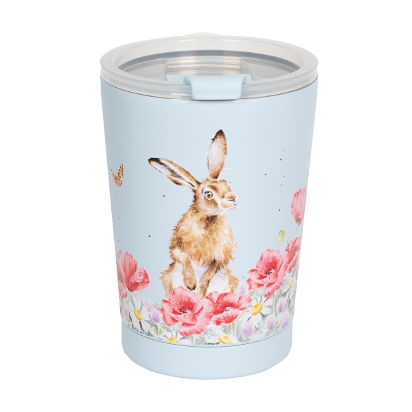 Wrendale Travel cups CCUP001 "Field of Flowers" - Hase - Thermo-Reisebecher