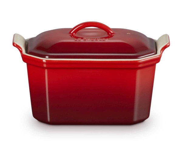 Le Creuset Steinzeug 81013700600009 Pastetenform mit Presse 16cm 0,7L - Kirschrot