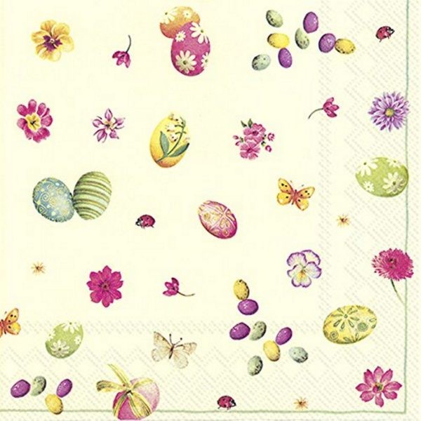 Ihr Little Easter Eggs, cream L 732160 20 Lunch-Servietten 33 x 33 cm