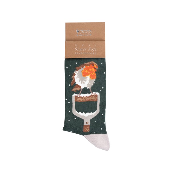 Wrendale Männersocken XSOCKM001 "A Little Red Robin" - Rotkehlchen