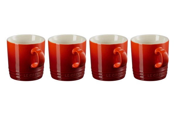 Le Creuset Poterie 79113350600000 Becher 350ml 4er-Set - Kirschrot