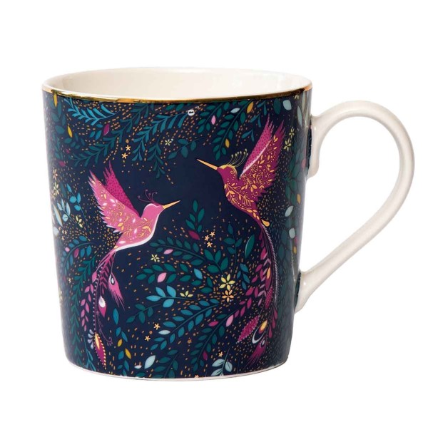 Portmeirion Sara Miller India SMIH78914-XG Becher 0,34l - Hummingbird Paradise - Midnight Blue