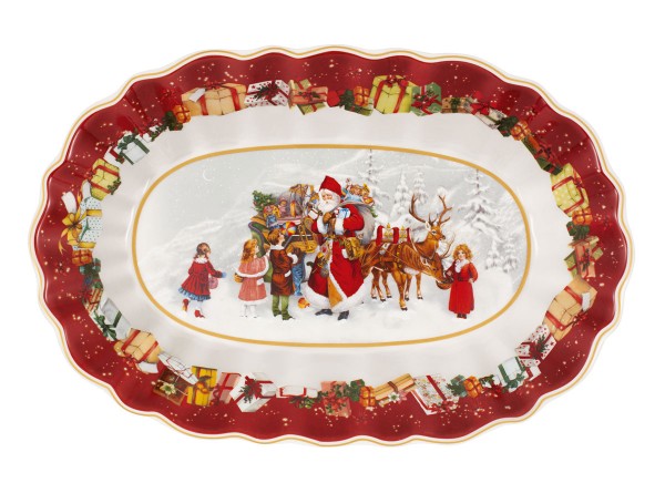 Villeroy &amp; Boch Toy´s Fantasy 1483322556 Schale oval groß, Santa u Kinder